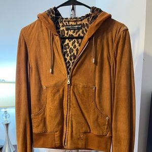 Dolce & Gabbana Suede Zip Bomber Jacket